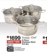 Snappy Chef 6 Piece Stainless Steel Pot Set-Per Set