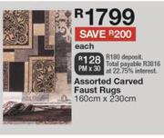 Carved Faust Rugs Assorted 160cm X 230cm-Each