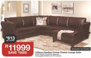 Candice 3-Piece Corner Chaise Lounge Suite
