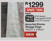 Emma Shaggy Rugs Assorted 160cm X 240cm-Each
