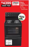 Univa Black 4 Plate Cable Stove U116