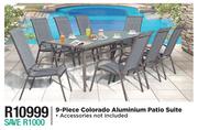 9 Piece Colorado Aluminium Patio Suite