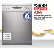 AEG Silver 6 Programme 12 Place Dishwasher FFB6220CZS