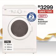 Defy 5kg White Auto Dryer DTD258