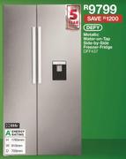 Defy 555L Metallic Water-On-Tap Side By Side Freezer Fridge DFF437