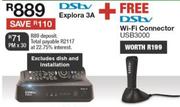 DStv Explora 3A + DStv Wi-Fi Coneector USB3000