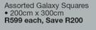 Galaxy Squares 200cm x 300cm-Each