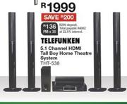 Telefunken 5.1 Channel HDMI Tall Boy Home Theatre System THT-538
