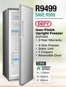 Defy 212L Inox Finish Upright Freezer DUF300