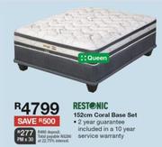 Restonic 152cm Coral Queen Base Set