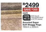 Assorted Super Soft Shaggy Rugs-160cm x 220cm Each