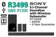 Sony 5.1 Channel Soundbar With Wireless Subwoofer HT-S20R
