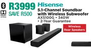 Hisense 5.1 Channel Soundbar With Wireless Subwoofer AX5100G