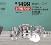 Snappy Chef 12 Piece Stainless Steel Pot Set SSCS012-Per Set
