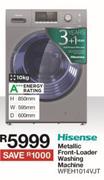 Hisense 10Kg Metallic Front-loader Washing Machine WFEH1014VJT