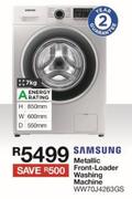 Samsung 7Kg Metallic Front-Loader Washing Machine WW70J4263GS
