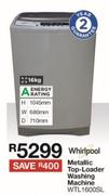 Whirlpool 16Kg Metallic Top-Loader Washing Machine WTL1600SL