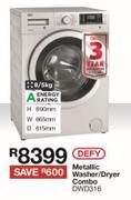 Defy 8.5Kg Metallic Washer Dryer Combo DWD316