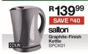 Salton 1.7Ltr Graphite-Finish Kettle SPCK01
