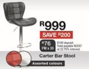 Carter Bar Stool In Assorted Colours-Each