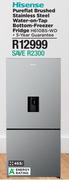 Hisense 463L Pureflat Brushed Stainless Steel Water On Tap Bottom Freezer Fridge H610BS-WD