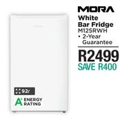 Mora 92L White Bar Fridge M125RWH