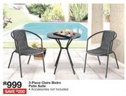 3 Piece Claire Bistro Patio Suite