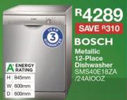 Bosch Metallic 12-Place Dishwasher SMS40E18ZA/24AIOOZ
