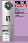 Hisense 269Ltr Metallic Water On Tap Bottom Freezer Fridge H359BI-WD