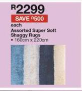 Assorted Super Soft Shaggy Rugs 160cm x 220cm-Each