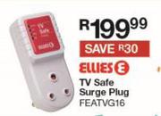 Ellies TV Safe Surge Plug FEATVG16