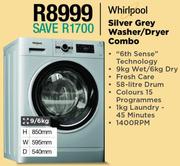 Whirlpool 9/6Kg Silver Grey Washer/Dryer Combo
