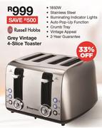 Russell Hobbs Grey Vintage 4 Slice Toaster