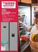 Defy 614L Inox Steel Finish Side By Side Water On Tap Freezer Fridge DFF463