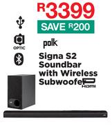 Polk Signa S2 Soundbar With Wireless Subwoofer