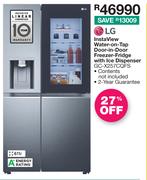 LG 611L InstaView Water On Tap Door In Door Freezer Fridge With Ice Dispenser GC-X257CQFS