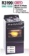 Defy Black 4 Plate Stove DSS509