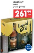 Klipdrift Gold Plus 2 Glasses-750ml