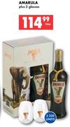 Amarula Plus 2 Glasses-750m