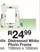 Distressed White Photo Frame 100mm x 150mm