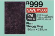 Plum Shaggy Rug 160cm x 235cm