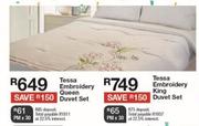 Tessa Embroidery Queen Duvet Set