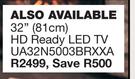 Samsung 32" HD Ready LED TV UA32N5003BRXXA