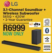 LG 3.1 Channel Soundbar + Wireless Subwoofer S65Q