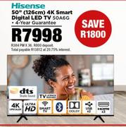 Hisense 50" (126cm) 4K Smart Digital LED TV 50A6G