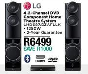 LG 4.2 Channel DVD component Home Theatre System LHD687.DZAFLLK