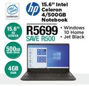 HP 15.6" Intel Celeron 4/500GB Notebook