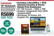 Lenovo 14" Notebook 81VS003VSA/81VU009QSA