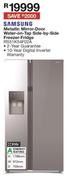 Samsung 510Ltr Metallic Mirror-Door Water-On-Tap Side-By-Side Freezer-Fridge RS51K54F02A