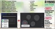 Defy Gemini Petit Chef Oven + Defy Black 4 Plate Solid Hob DHD416